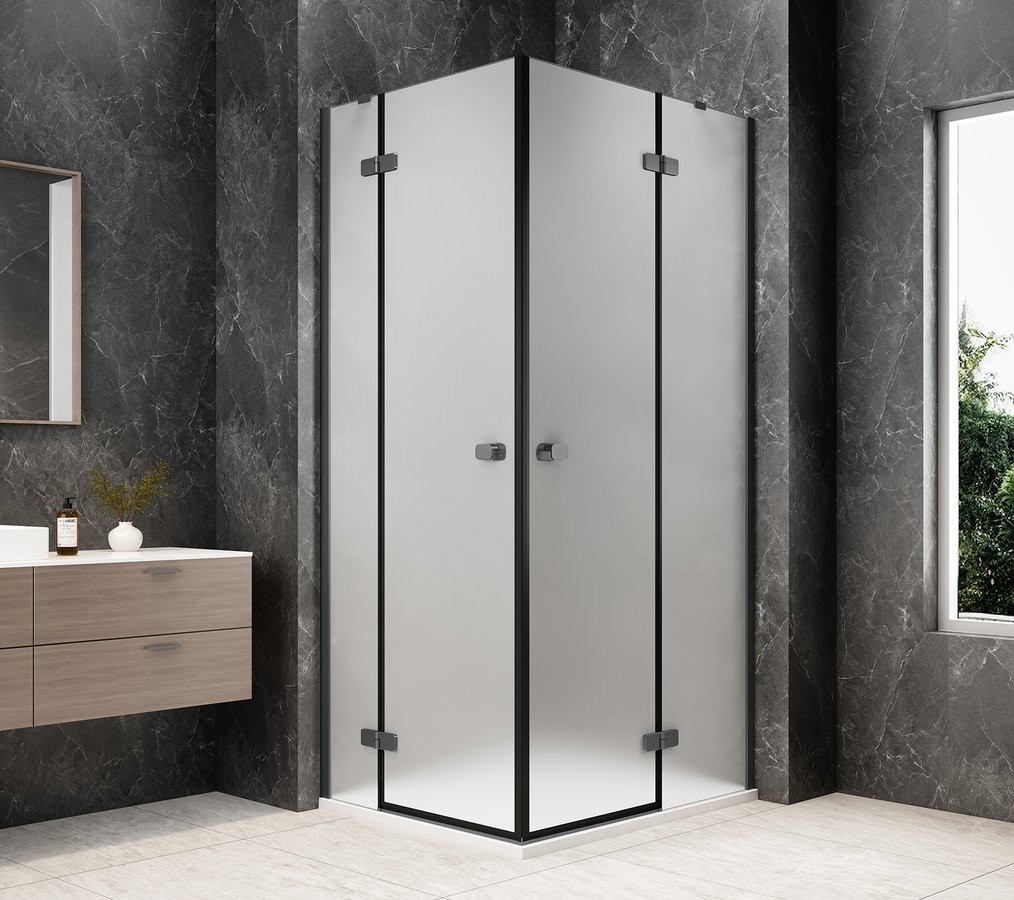 POLYSAN GLOBE GUN METAL obdélníkový sprchový kout 1200x1100, rohový vstup, matné sklo GB5210MGM