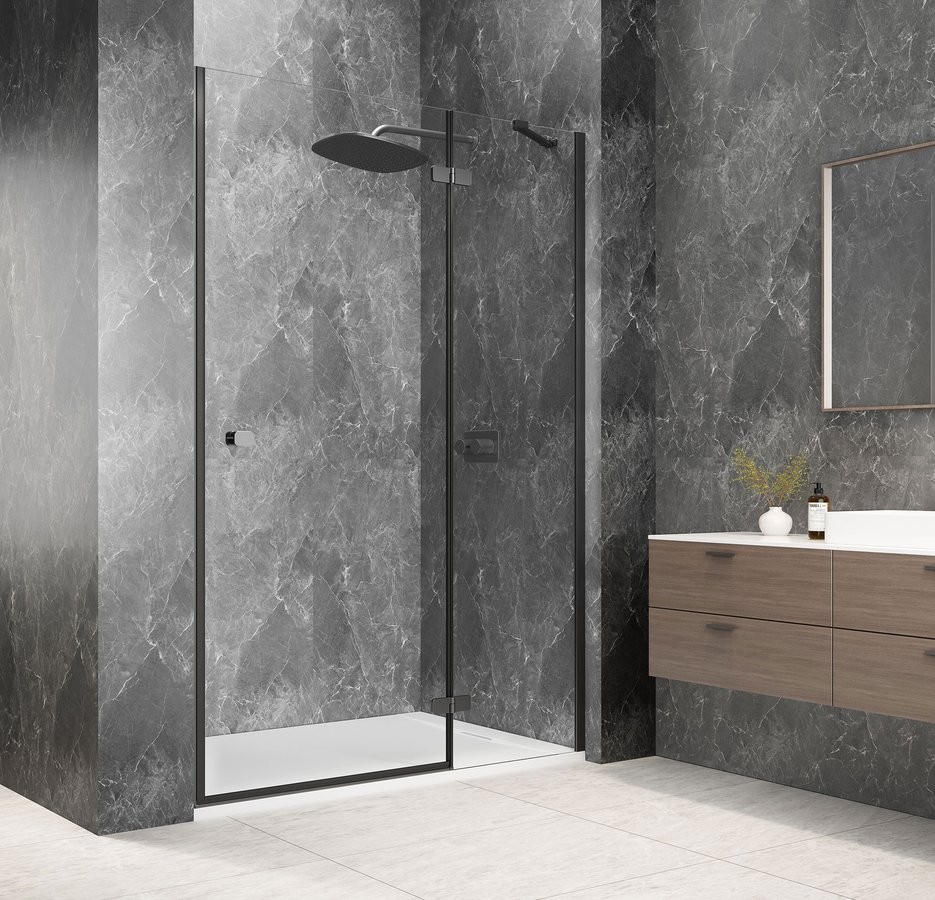 POLYSAN GLOBE GUN METAL sprchové dveře do niky 1200, čiré sklo, pravé GB1012RGM