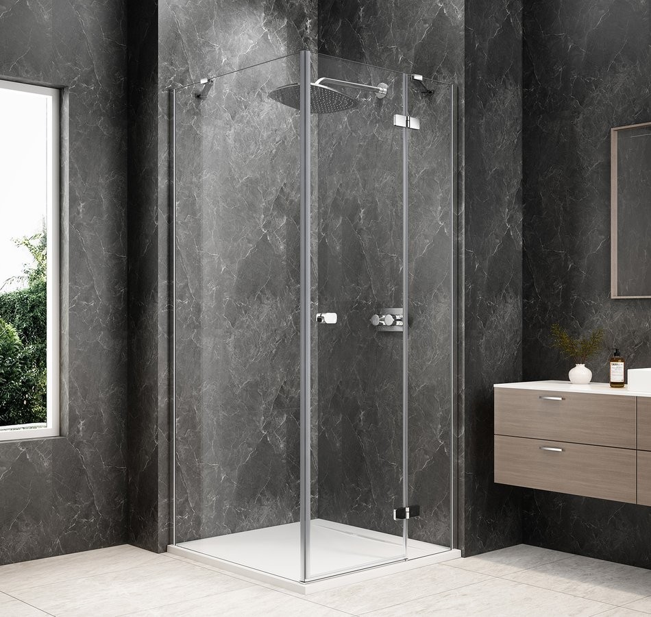 POLYSAN GLOBE CHROME čtvercový sprchový kout 1000x1000, čiré sklo, pravé GB1010-3415RC