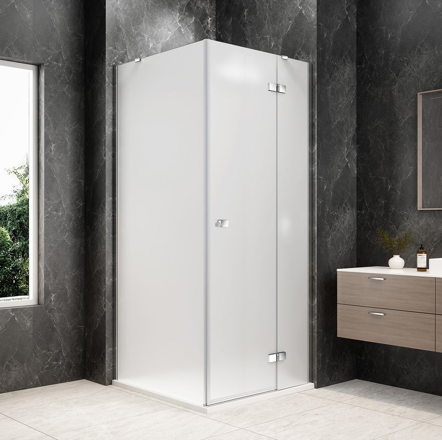 POLYSAN GLOBE CHROME čtvercový sprchový kout 900x900, matné sklo, pravé GB1090-3315MRC