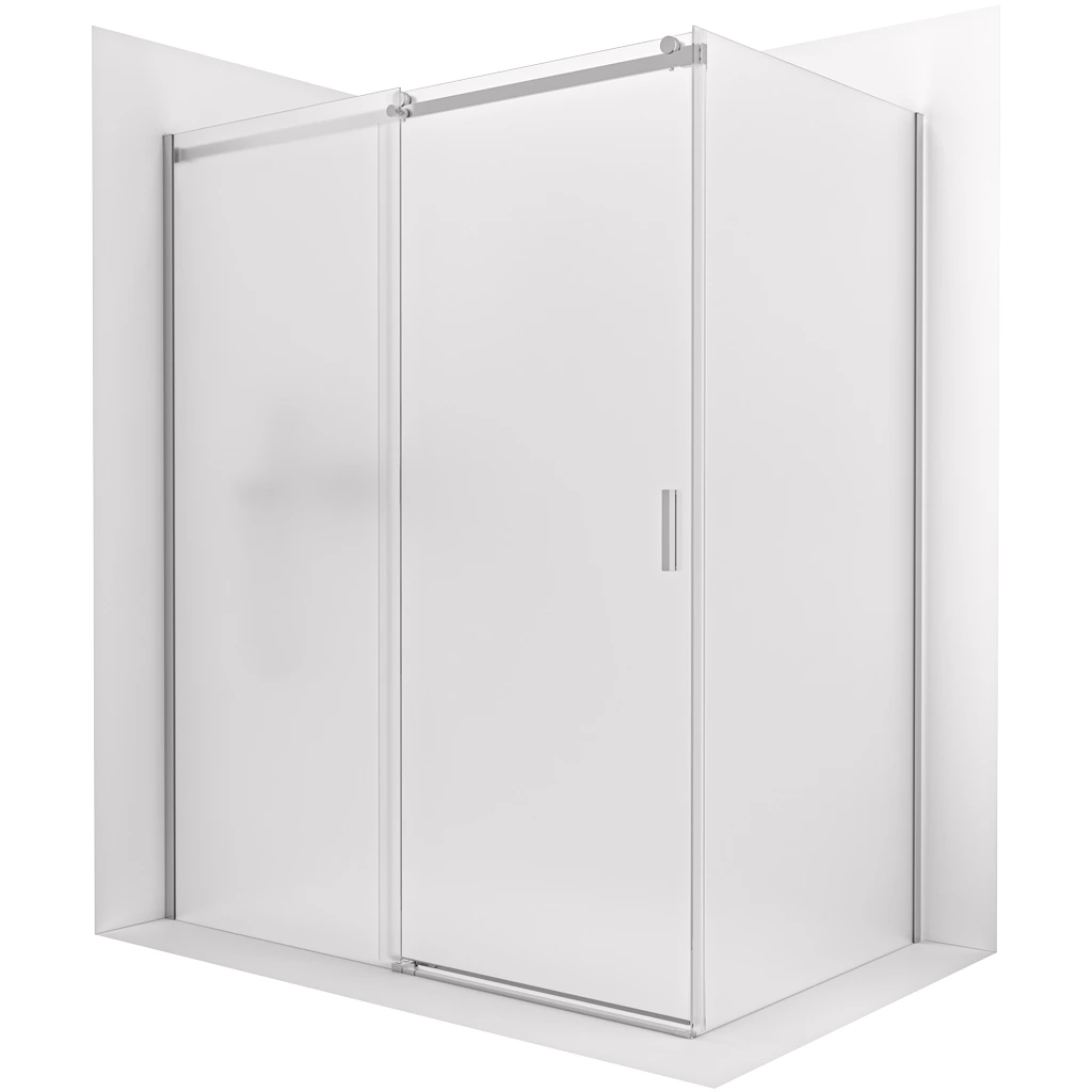 CERANO Sprchový kout Santoro levá 6 mm chrom, mléčné sklo 110x100  posuvný CER-665692