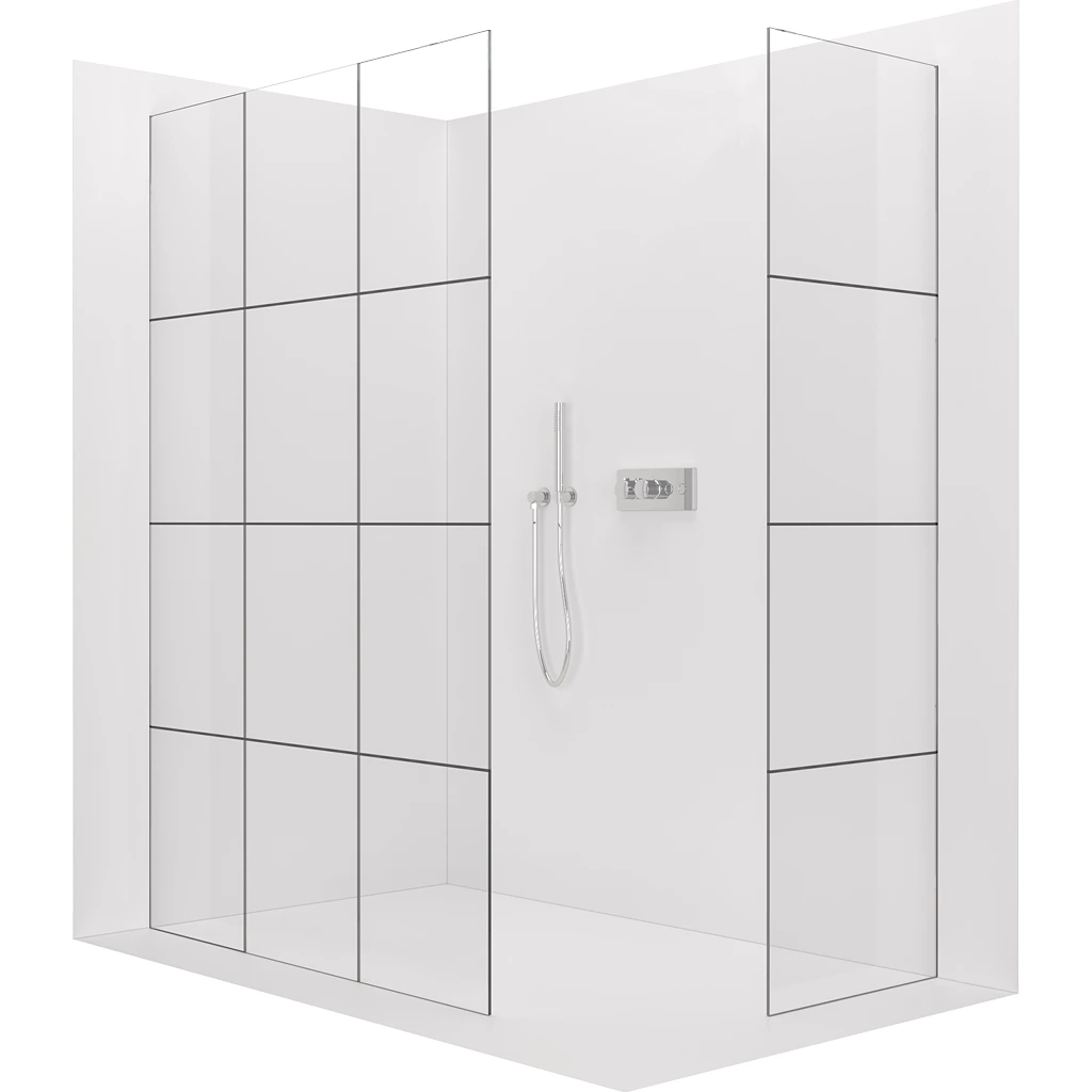 CERANO Sprchová zástěna Walk-in Crystal T L/P 8 mm bezvzpěrový systém chrom, industriální sklo 90x90x200  CER-8050BD4859