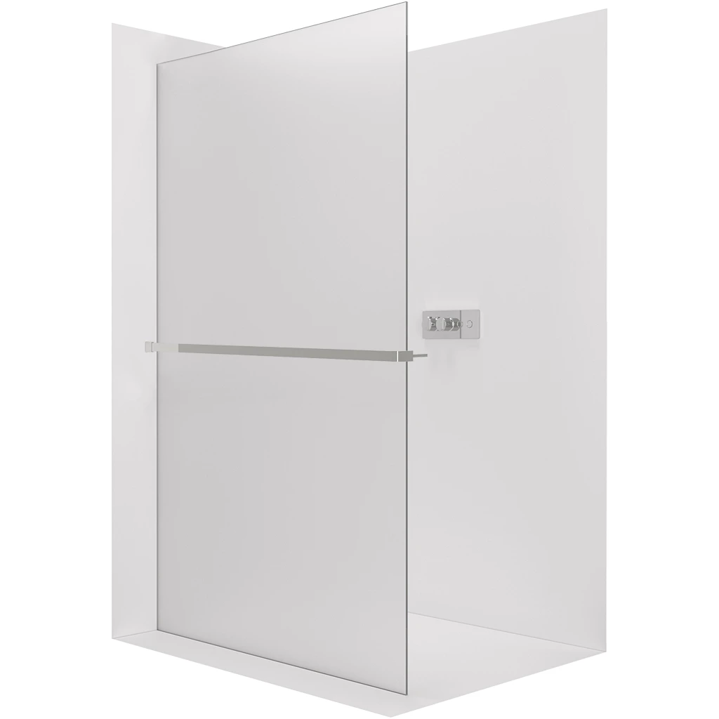 CERANO Sprchová zástěna Walk-in Crystal L/P 8 mm + polička/držák na ručníky bezvzpěrový systém chrom, mléčné sklo 80x200  CER-8050BD6885
