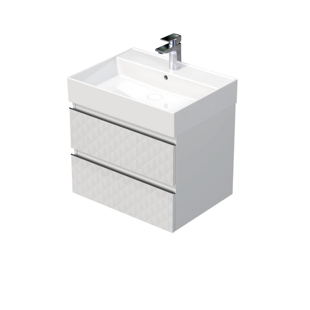 Koupelnová skříňka s umyvadlem SAT Cube Way 60x47,5x46 cm bílá mat CUBE3D46602ZBSAT CUBE3D46602ZBSAT