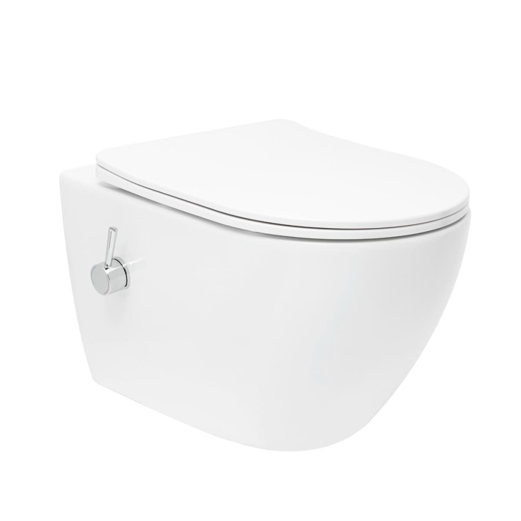WC s bidetem závěsné SAT Fusion vírové včetně prkénka softclose, zadní odpad SATFUS11BFC SATFUS11BFC