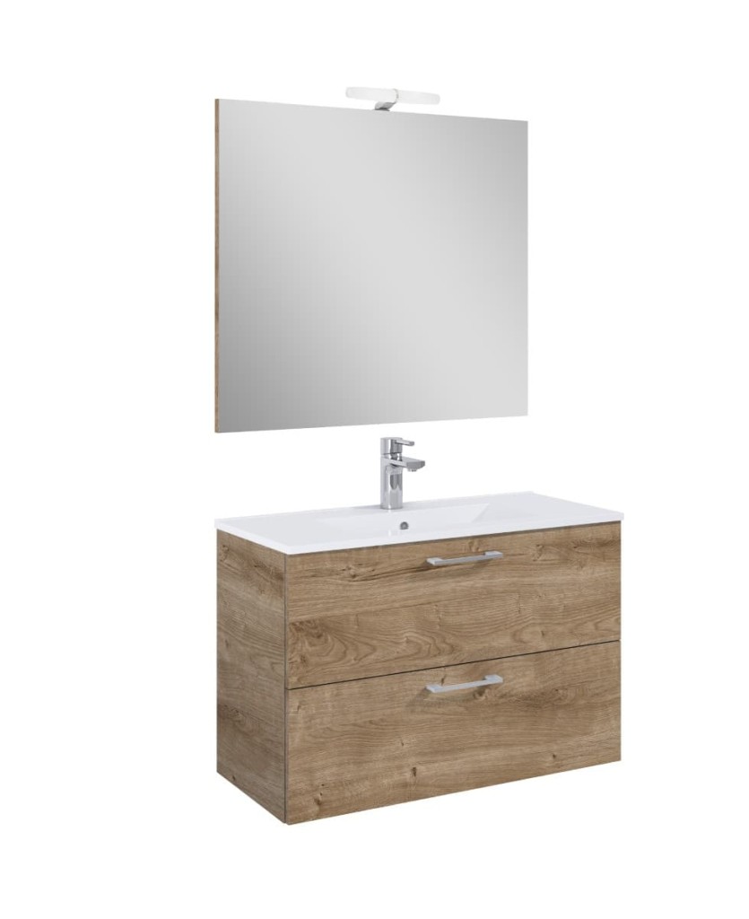 Koupelnová sestava s umyvadlem Ceramia Lea 81,4x55x41,7 cm dub LEASET80D LEASET80D