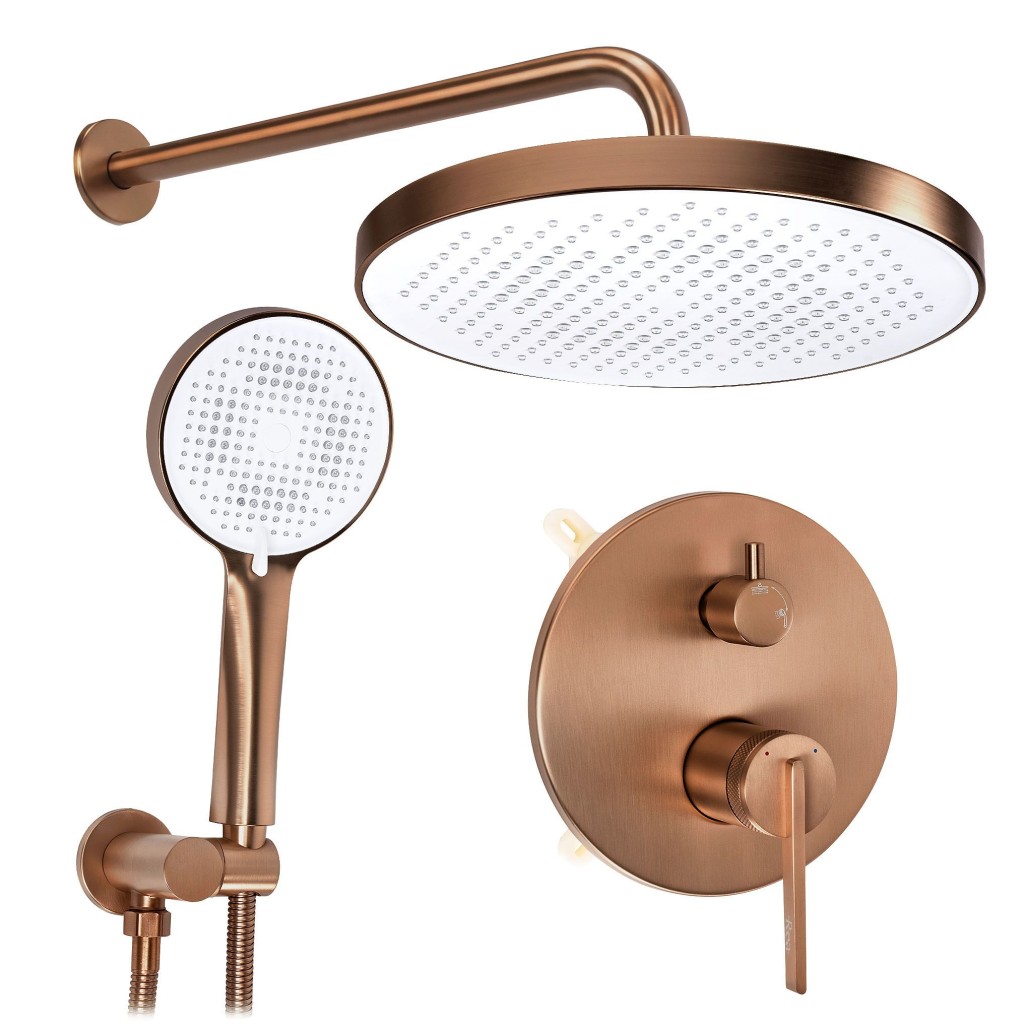 REA Podomítková sprchová sada Grace Brush Copper + BOX REA-P4408
