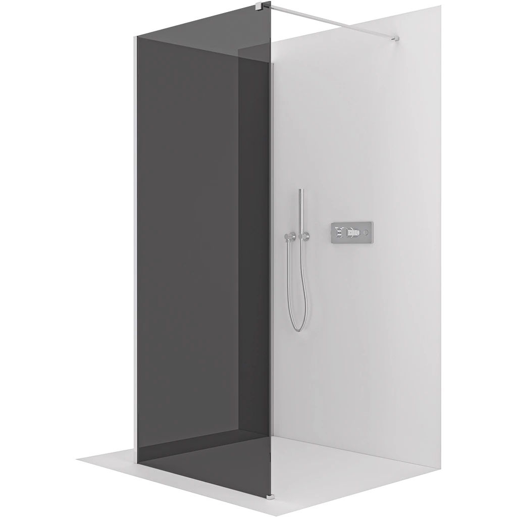 CERANO Sprchová zástěna Walk-in Onyx Corner Cube L/P 8 mm hranatá vzpěra chrom, grafitové sklo 120x120x200  CER-8050BD7423