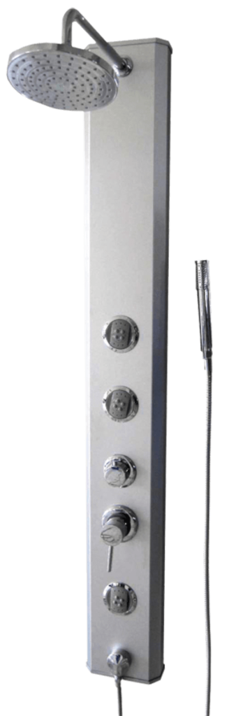 Sprchový panel Multi na stěnu i do rohu s pákovou baterií chrom BASICSHOWER BASICSHOWER