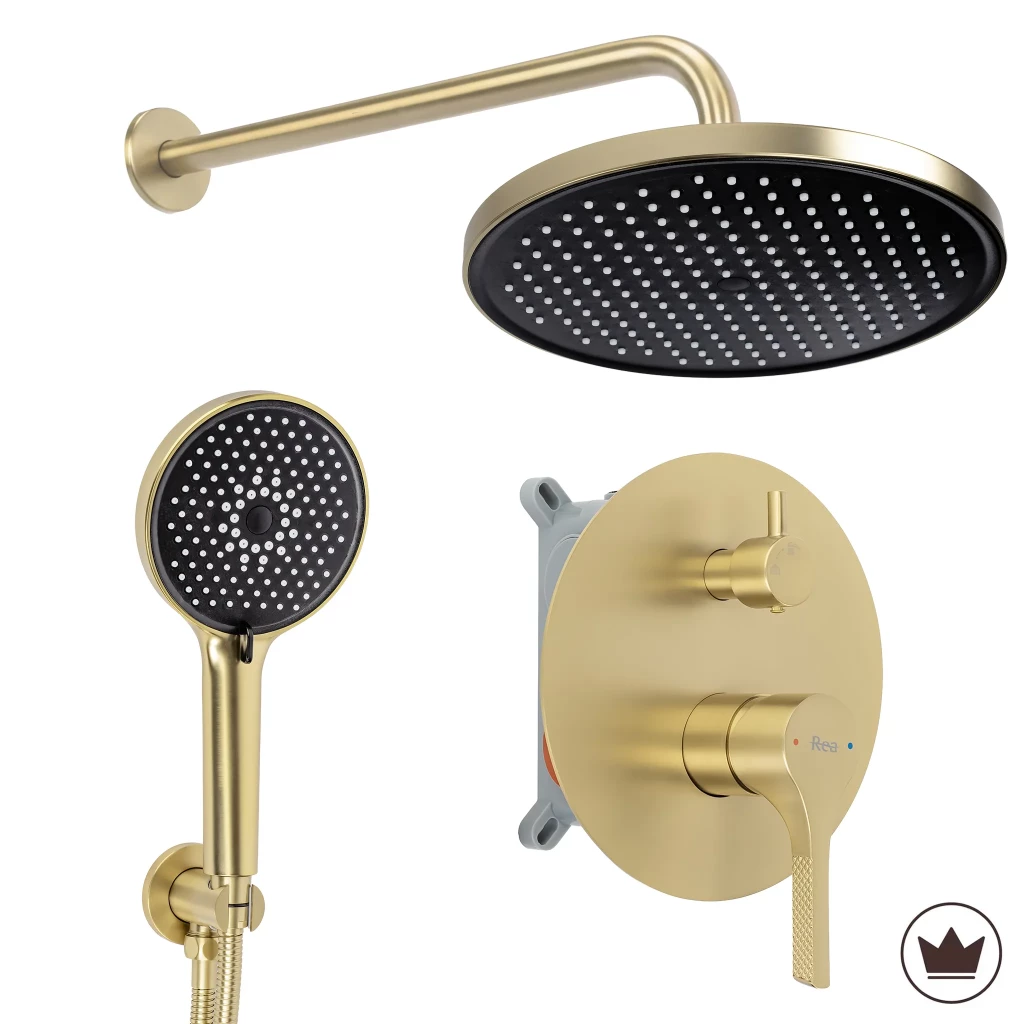 REA Podomítková sprchová sada Maxim Brush Gold + BOX REA-P7066
