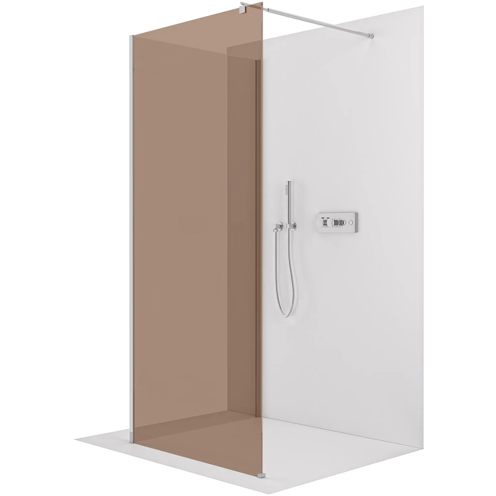 CERANO Sprchová zástěna Walk-in Onyx Corner Round L/P 8 mm kulatá vzpěra chrom, bronzové sklo 120x70x200  CER-688840