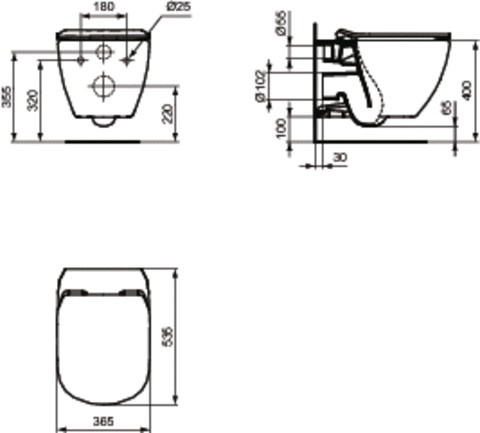 GEBERIT KOMBIFIXBasic vč. matného tlačítka DELTA 25 + WC Ideal Standard Tesi se sedátkem SoftClose, AquaBlade  (110.100.00.1 21MA TE1)