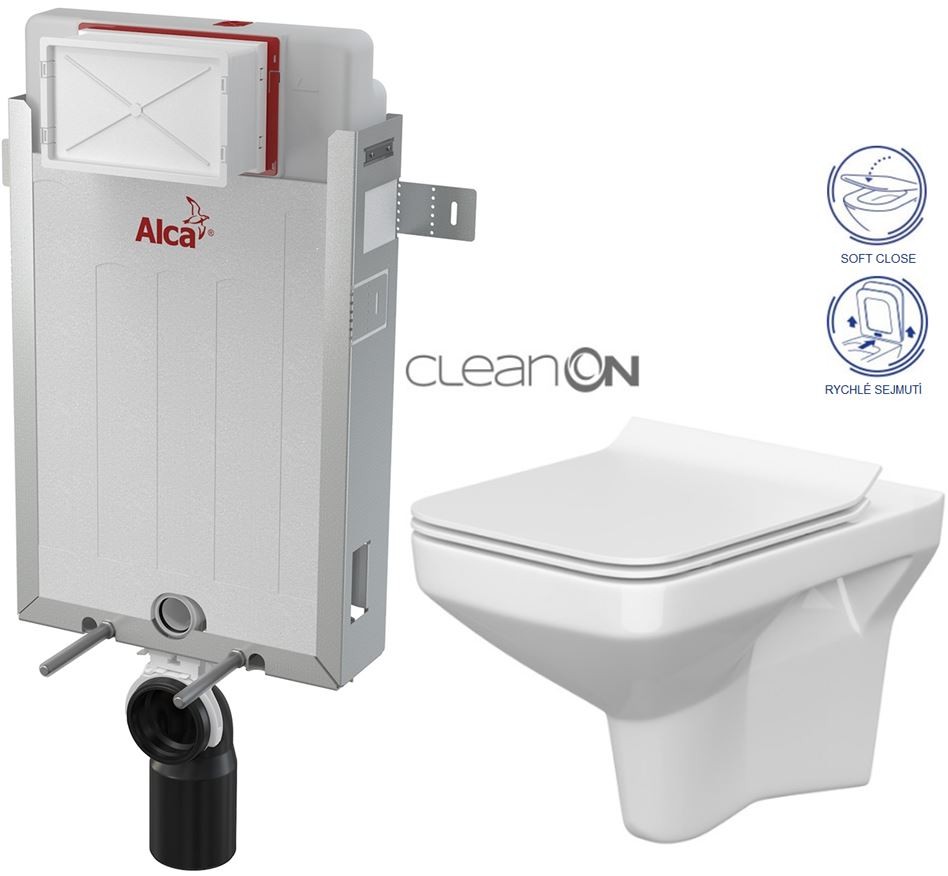 Výrobci ALCADRAIN Renovmodul předstěnový instalační systém bez tlačítka + WC CERSANIT CLEANON COMO + SEDÁTKO AM115/1000 X CO1