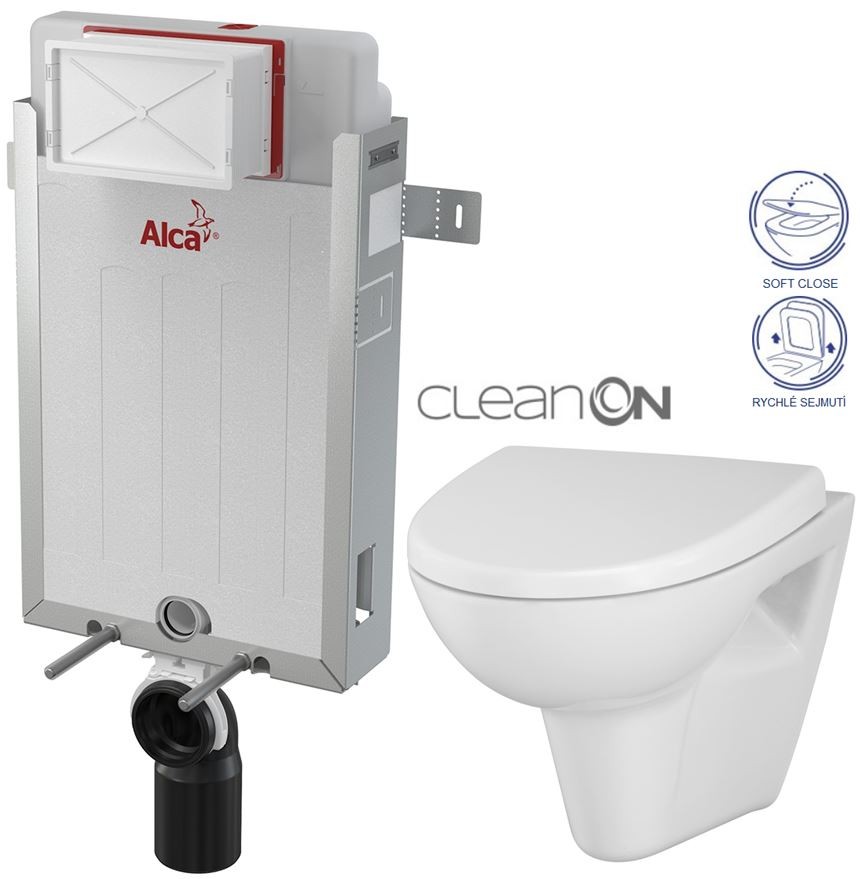 Výrobci ALCADRAIN Renovmodul předstěnový instalační systém bez tlačítka + WC CERSANIT CLEANON PARVA + SEDÁTKO AM115/1000 X PA1