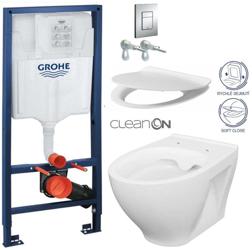 GROHE Rapid SL WC CERSANIT CLEANON MODUO + SEDÁTKO 38772001 MO1