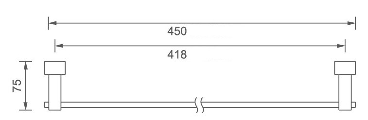 NOVASERVIS - Držák ručníků 450 mm Titania Anet chrom (66327,0)