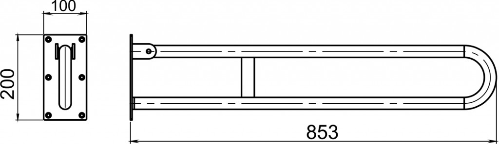 NOVASERVIS - Úchyt dvojitý sklopný 852 mm bílý (R66830,11)
