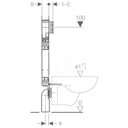 GEBERIT - Kombifix Předstěnová instalace pro závěsné WC, výška 1,09 m (110.790.00.1)