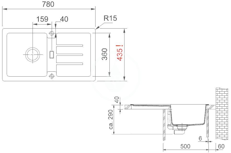 FRANKE - Strata Fragranitový dřez STG 614-78, 780x435 mm, kašmír (114.0494.706)