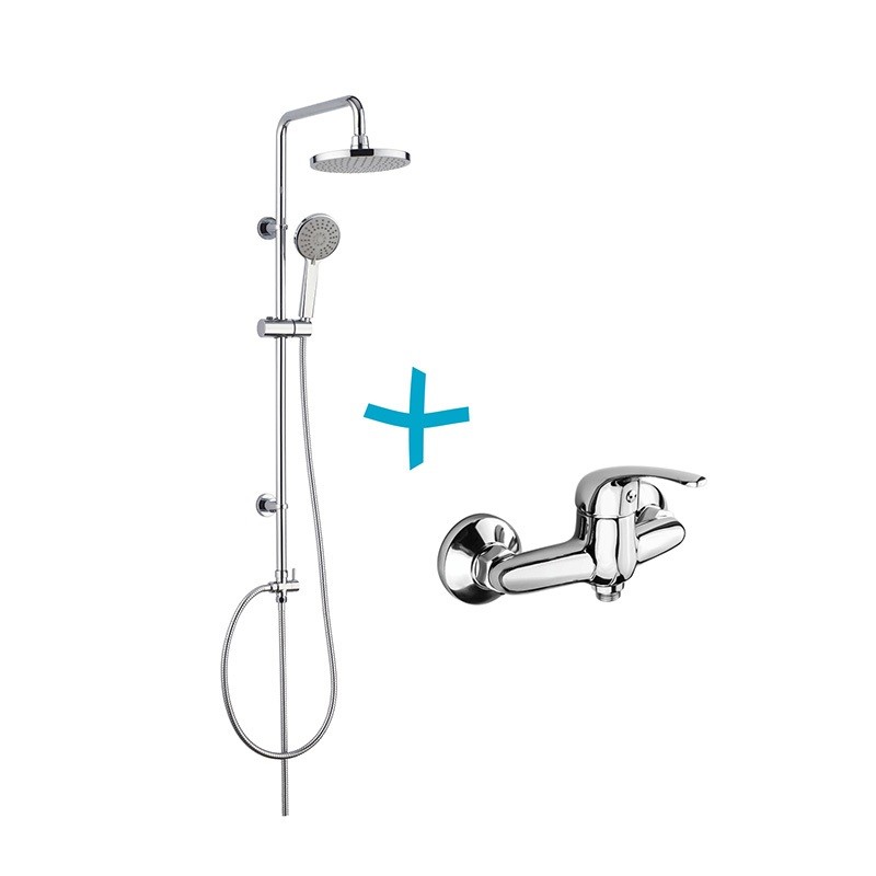 MEREO Sprchová souprava Lila-plastová hlavová sprcha a třípolohová ruční sprcha vč. sprch. baterie 150 mm CBEE609