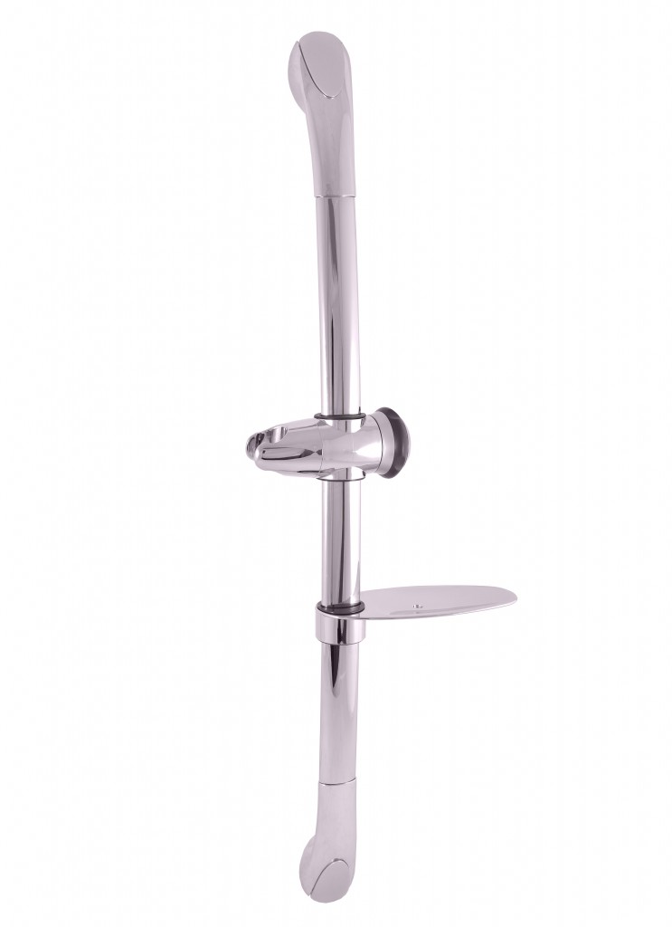 SLEZAK-RAV Sprchová tyč s posuvným držákem a mýdlenkou, Barva: chrom PD0078