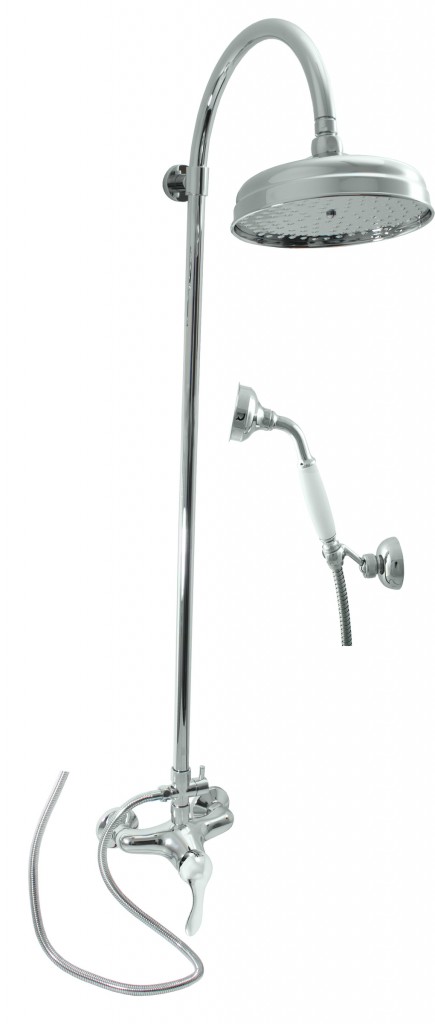 SLEZAK-RAV Vodovodní baterie sprchová LABE s hlavovou a ruční sprchou, Barva: chrom, Rozměr: 150 mm L081.5/3