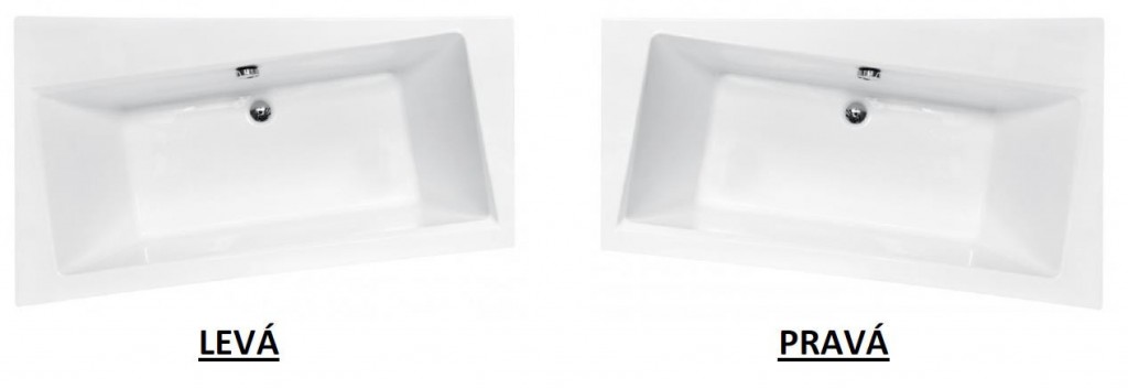 HOPA - Asymetrická vana ASTI - Nožičky k vaně - S nožičkami, Rozměr vany - 150 × 90 cm, Způsob provedení - Pravé (VANAST15P+OLVPINOZ)