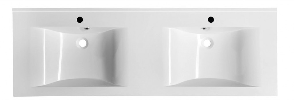 SAPHO - FLAVIA dvojumyvadlo, litý mramor, 150x50cm, bílá (68154)
