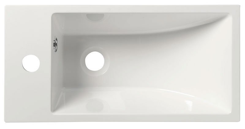 SAPHO - ARIANA umyvadlo, litý mramor, 50x25cm, baterie vlevo, bílá (SM012)