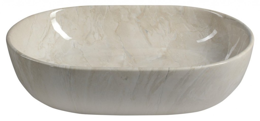 SAPHO - DALMA keramické umyvadlo na desku, 59x42 cm, marfil (MM427)