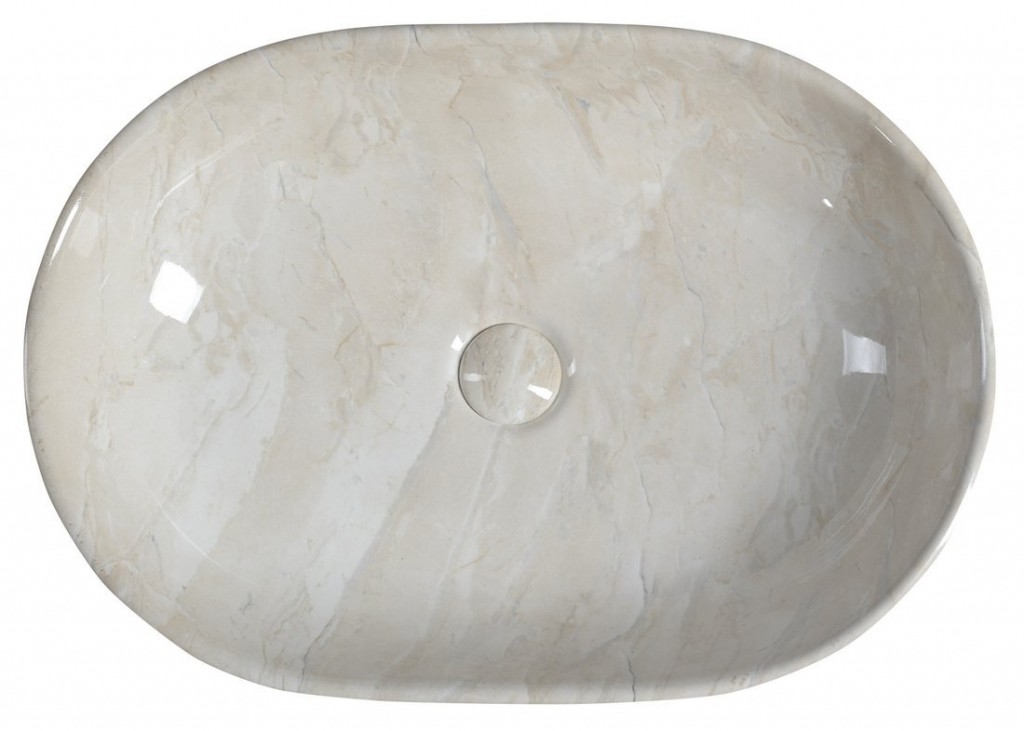 SAPHO - DALMA keramické umyvadlo na desku, 59x42 cm, marfil (MM427)