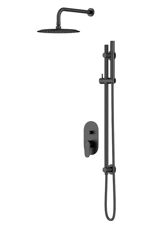 Levně CERSANIT Set B261 podomítkový set INVERTO s vanovou/ sprchovou baterií, černá + zlatá páčka S952-006