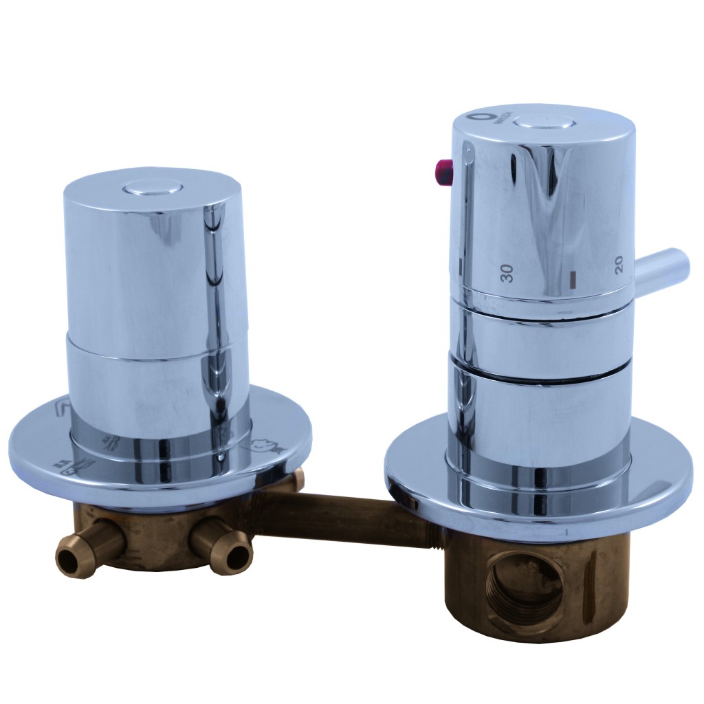 SLEZAK-RAV Vodovodní baterie do boxů s čtyřcestným ventilem termostatická, Barva: chrom X482T