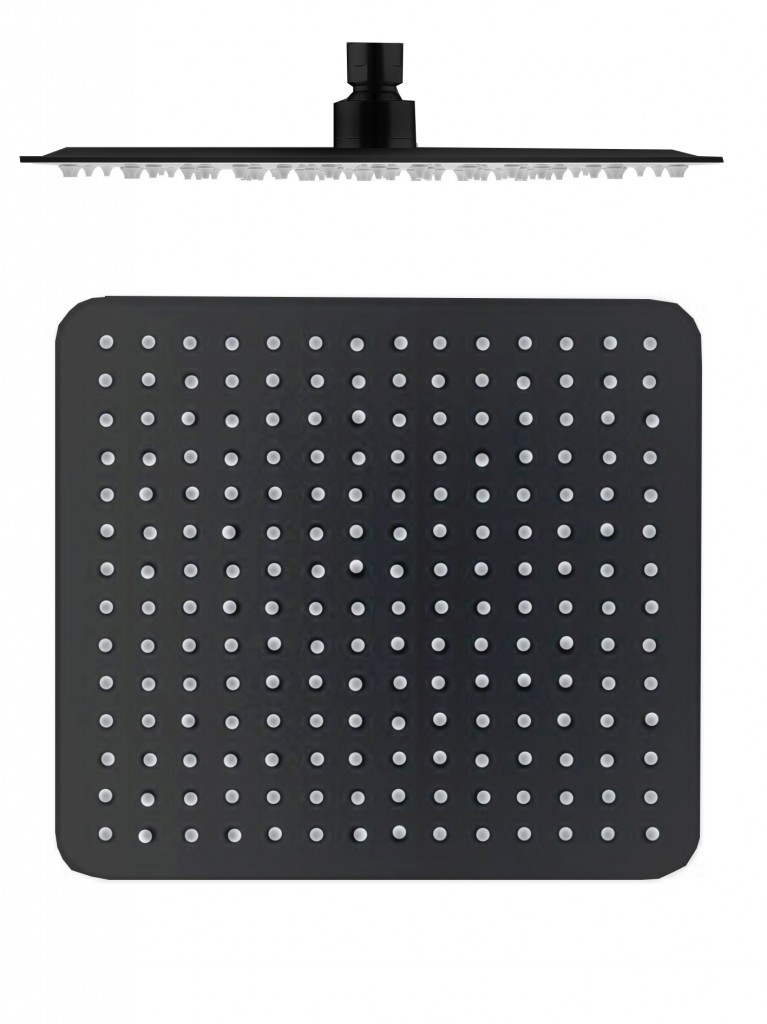 SLEZAK-RAV Hlavová sprcha hranatá kovová 30x30 cm černá matná, Barva: černá matná KS0004CMAT