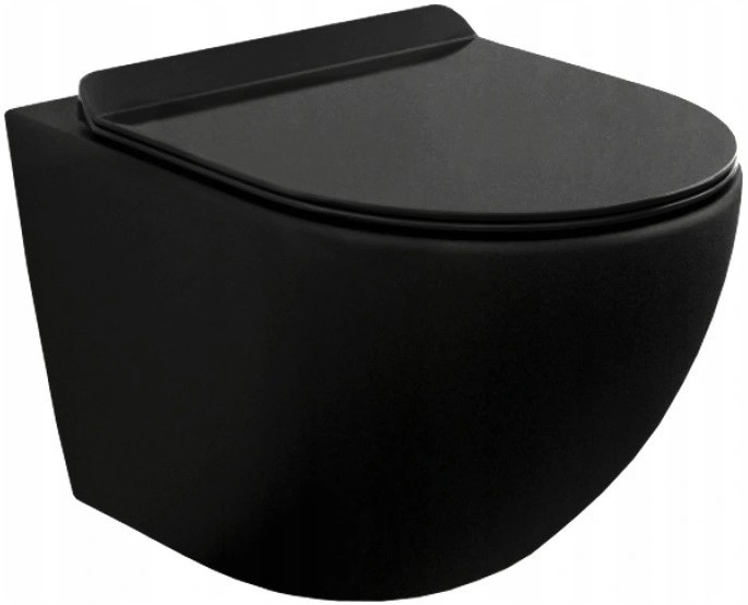 MEXEN/S Lena Závěsná WC mísa včetně sedátka s slow-slim, z duroplastu, černá matná 30220185