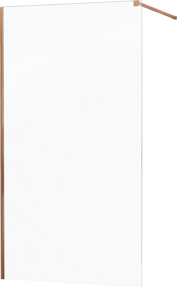 MEXEN/S KIOTO Sprchová zástěna WALK-IN 50x200 cm 8 mm, růžové zlato, transparent 800-050-101-60-00