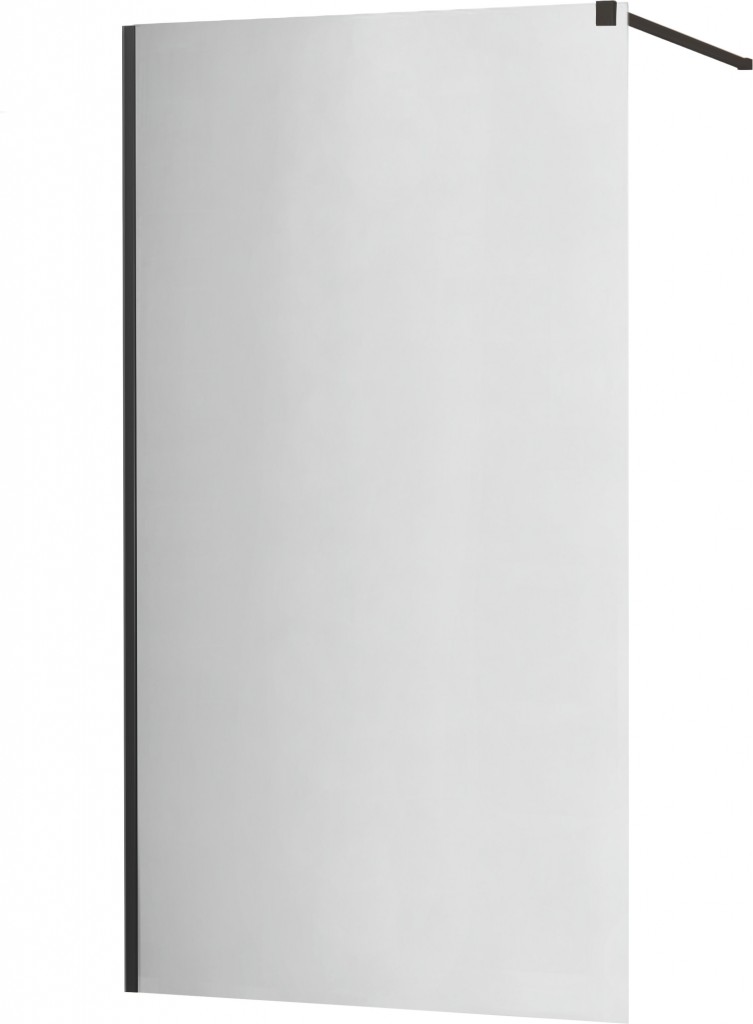 MEXEN/S KIOTO Sprchová zástěna WALK-IN 90x200 cm 8 mm, černá, zrcadlové sklo 800-090-101-70-50