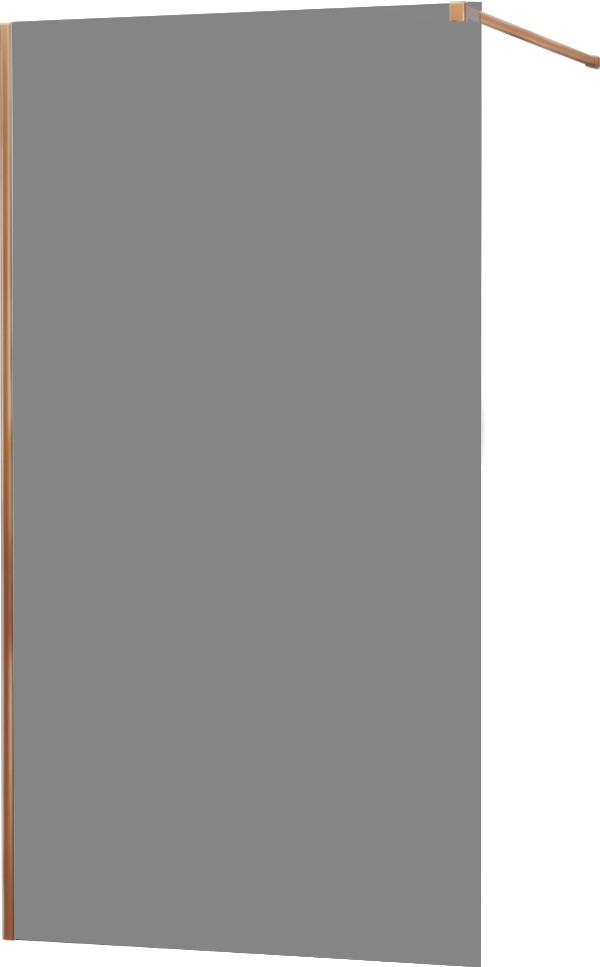 MEXEN/S KIOTO Sprchová zástěna WALK-IN 100x200 cm 8 mm, růžové zlato, kouřové sklo 800-100-101-60-40
