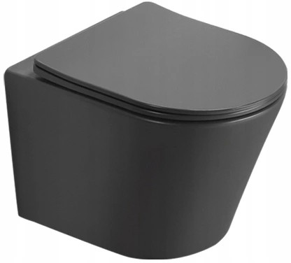 MEXEN Rico Závěsná WC mísa včetně sedátka s slow-slim, duroplast, tmavě šedá mat 30724071