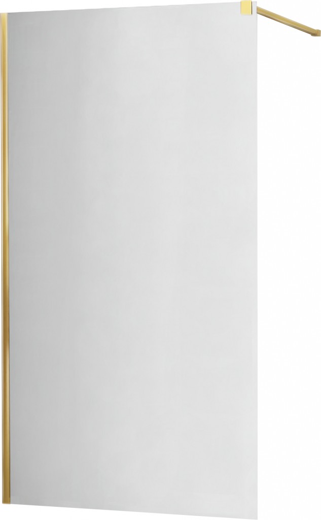 Levně MEXEN/S KIOTO Sprchová zástěna WALK-IN 90x200 cm 8 mm, zlatá, zrcadlové sklo 800-090-101-50-50