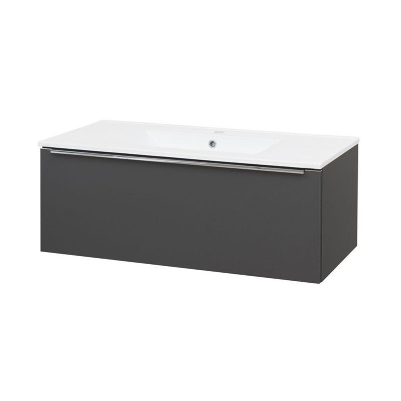 MEREO Mailo, koupelnová skříňka s keramickým umyvadlem 101 cm, antracit CN537