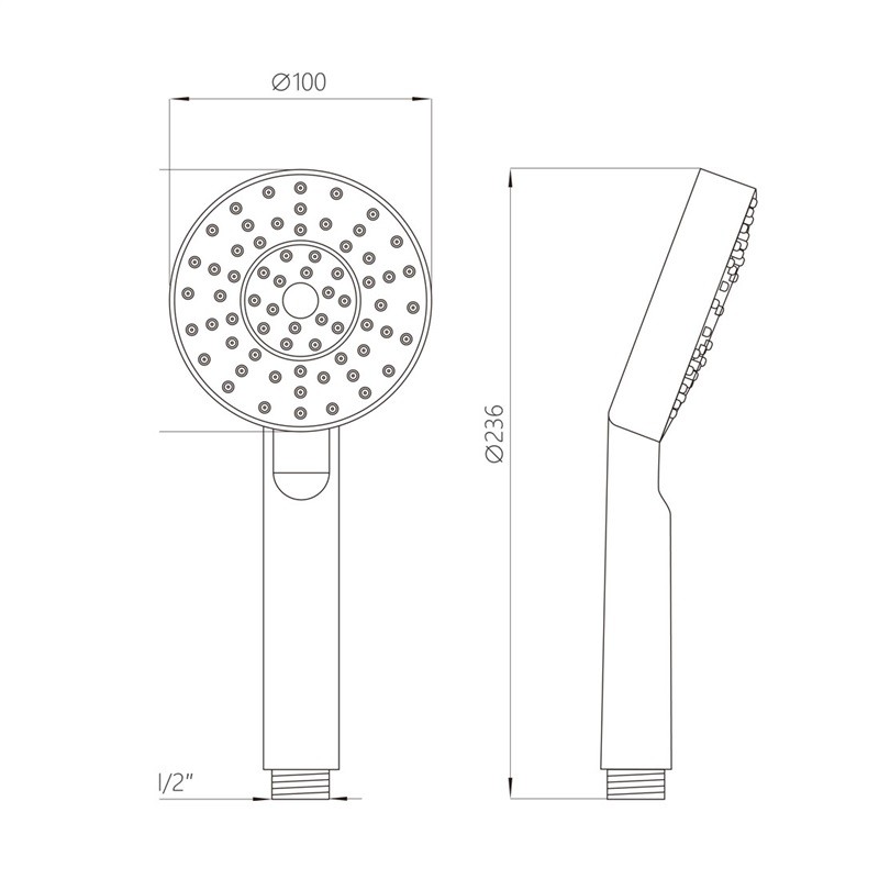 MEREO - Termostatická baterie s talířovou kulatou sprchou, šedá (CB60104TSA)