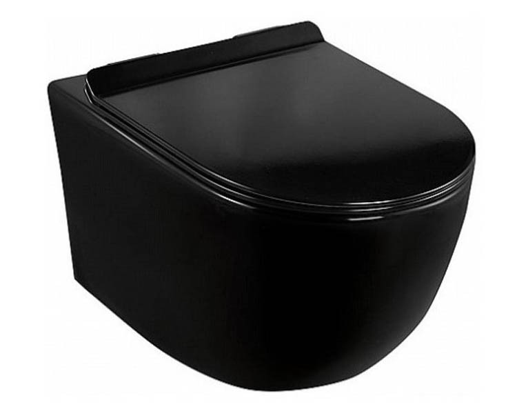 CALANI Závěsná WC mísa LOYD černá včetně sedátka CAL-C0020