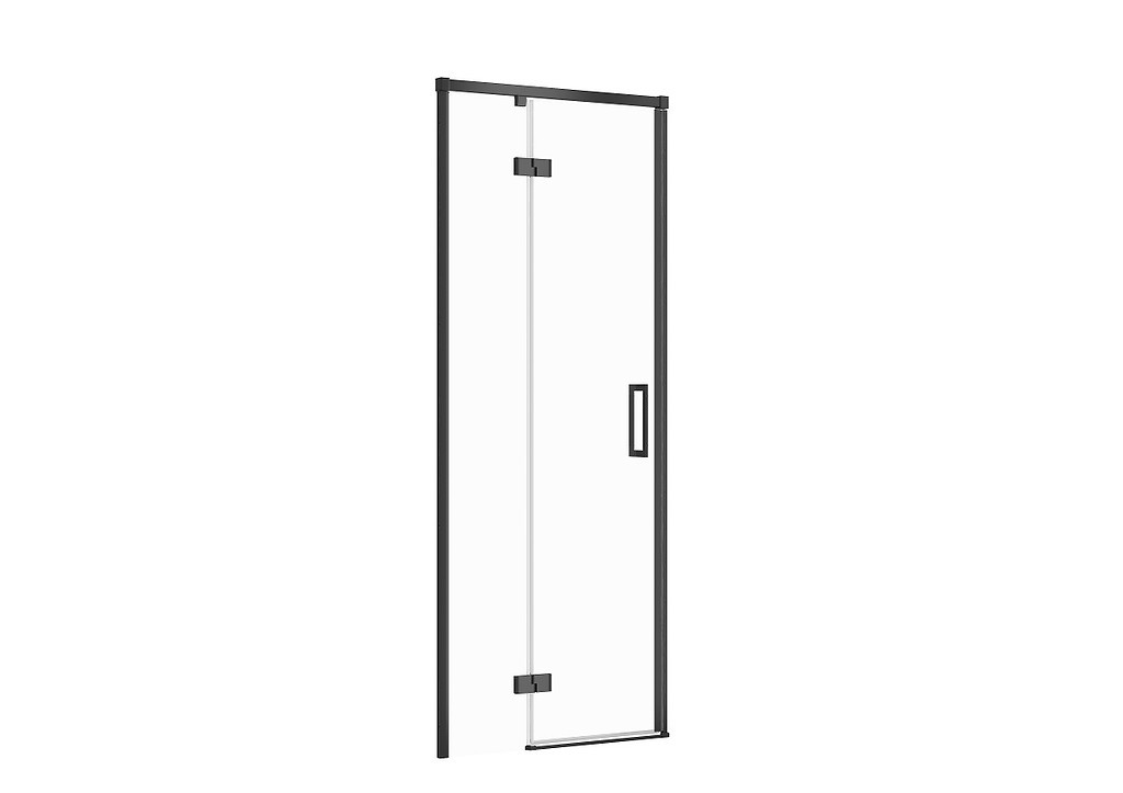 Levně CERSANIT Sprchové dveře LARGA ČERNÉ 80X195, levé, čiré sklo S932-127