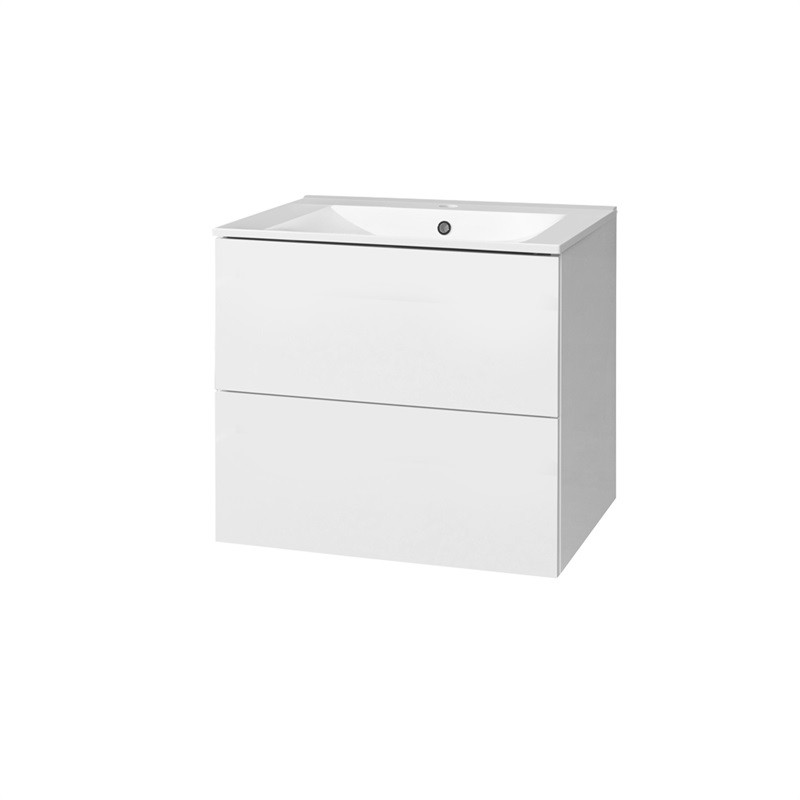 MEREO Aira, kúpeľňová skrinka s keramickým umývadlom 61 cm, bílá CN710