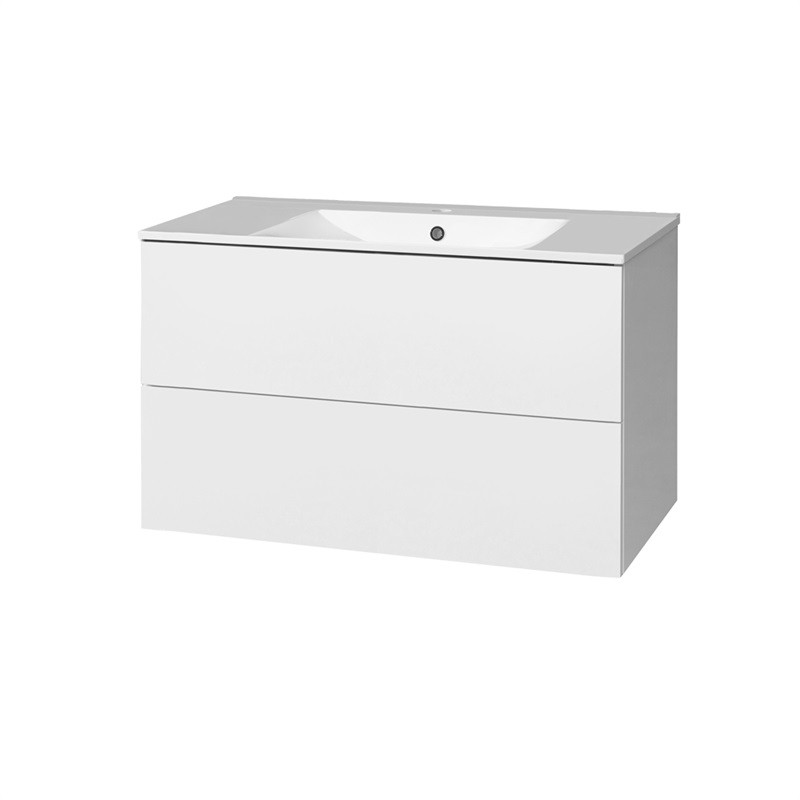 Levně MEREO Aira, koupelnová skříňka s keramickym umyvadlem 101 cm, bílá CN712