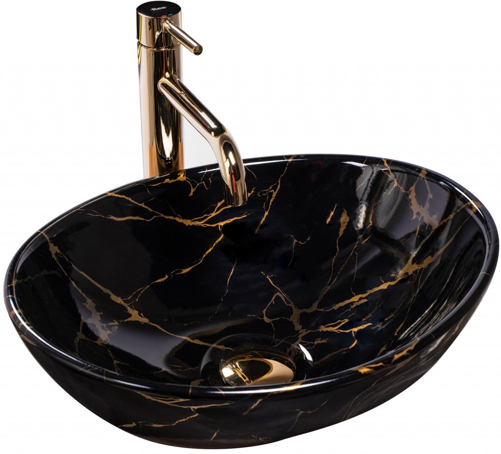 REA UMYVADLO NA DESKU SOFIA BLACK MARBLE REA-U5611