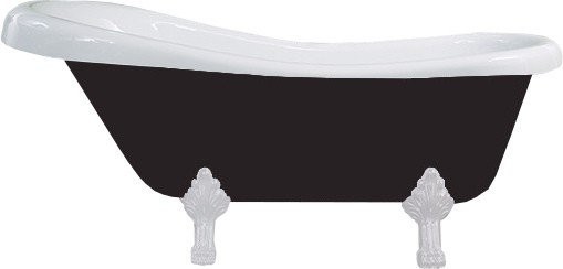 MEXEN/S Retro volně stojící vana 170x75 cm bílá / černá bílá nohy , sifon chrom 53251707575-20
