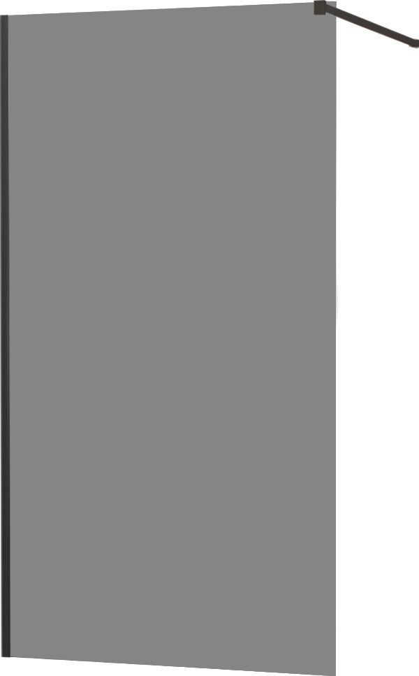 MEXEN/S KIOTO Sprchová zástěna WALK-IN 110x200 cm 8 mm, černá, kouřové sklo 800-110-101-70-40