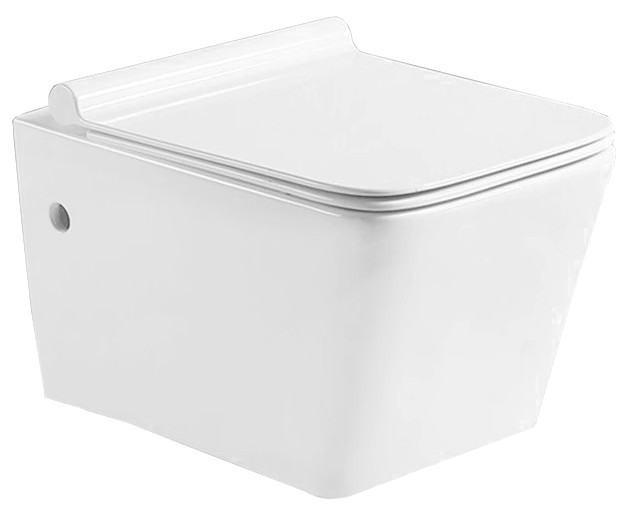 MEXEN Cube Závěsná WC mísa včetně sedátka s slow-slim, duroplast, bílá 30924000